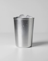 冷えたアルミ製のグラス
