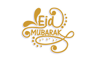 Eid Mubarak festive greeting with elegant golden calligraphy