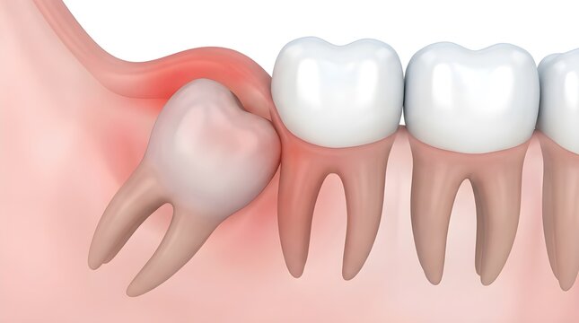Impacted Wisdom Tooth 3D Dental Illustration