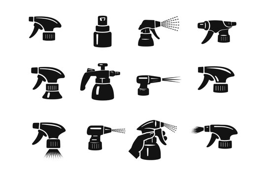 Image nozzle generation spray vector mechanism simple opening icon head press pump