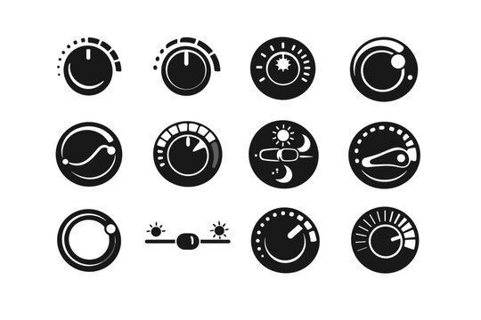 Switch dimming interface adjustable icon vector light manual mechanism icons control