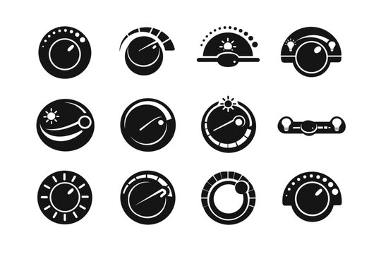 Smooth generation icon intensity level control dimmer mechanism adjustable simple adjustment image