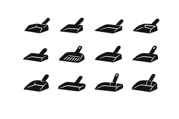 Naklejka premium Cleaning trash size factor cleanup minimal scoop discreet icons vector small reduced
