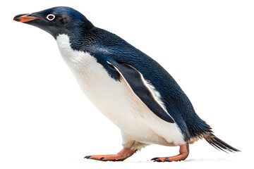 Obraz premium Penguin, bird, black, white, standing, cute, isolated on transparent background