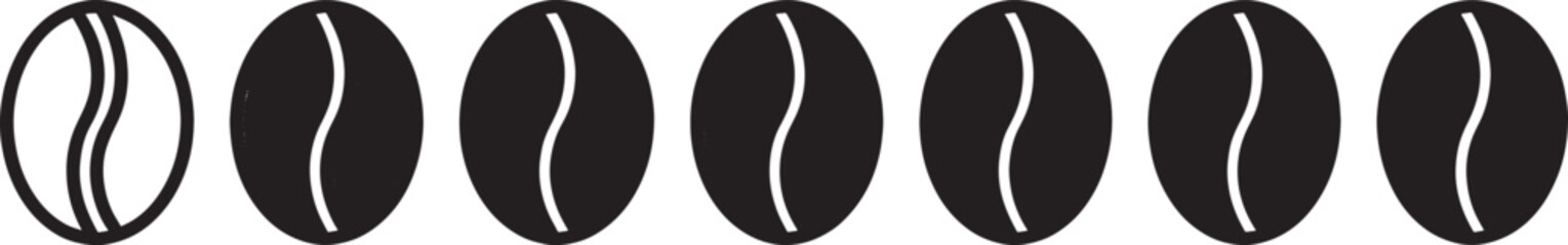Fototapeta premium Black coffee bean white