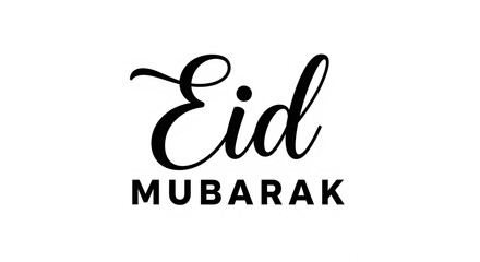 Obraz premium Eid mubarak greeting card with elegant calligraphy on transparent background