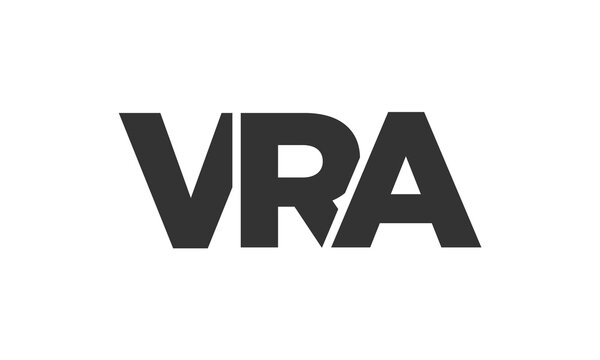 VRA logo design template with strong and modern bold text. Initial based vector logotype featuring simple and minimal typography. Trendy company identity.