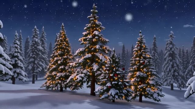 christmas tree in the snow