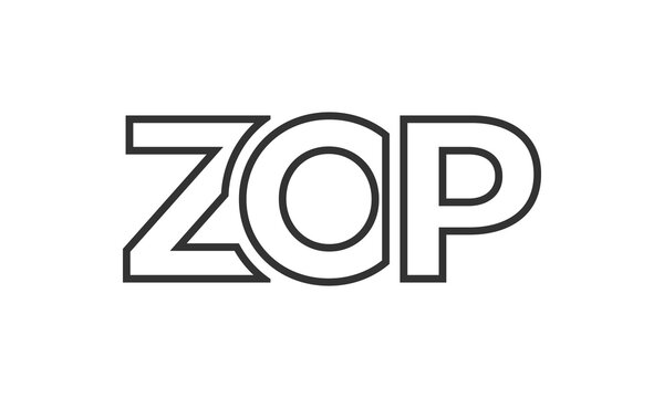 ZOP logo design template with strong and modern bold text. Initial based vector logotype featuring simple and minimal typography. Trendy company identity.