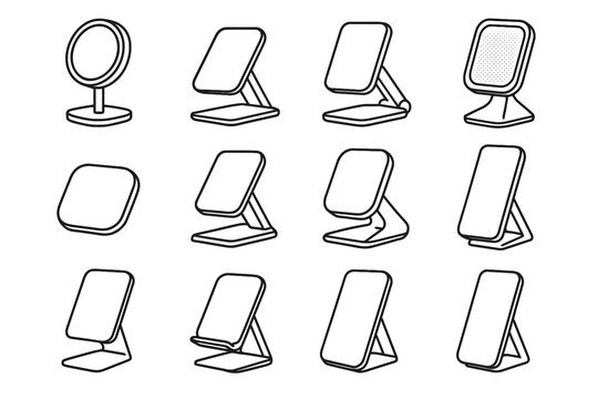 Soft phone dense clean lining vector compact everyday design stand icon magnetic