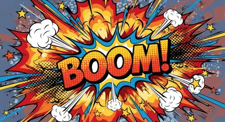 Naklejka premium Comic Book Explosion - A Colorful Boom.