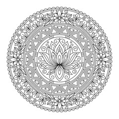 Naklejka premium mandala line art 