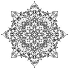 Fototapeta premium mandala line art 