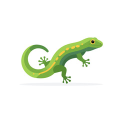 Fototapeta premium Gecko illustrated in a clean 2D flat vector style, minimal and modern, isolated on a white background.