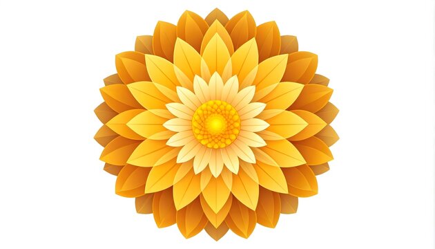 Bright Yellow Geometric Floral Mandala Centerpiece