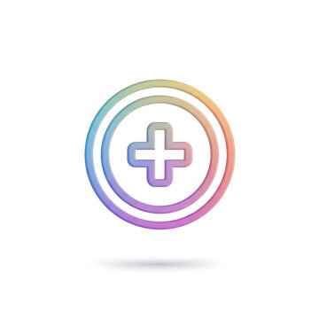 Colorful Plus Sign Medical Symbol.
