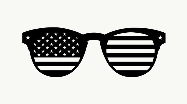 Stylized sunglasses featuring the american flag design on black lenses high-quality