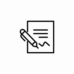 document pen signature icon sign vector © Arzu