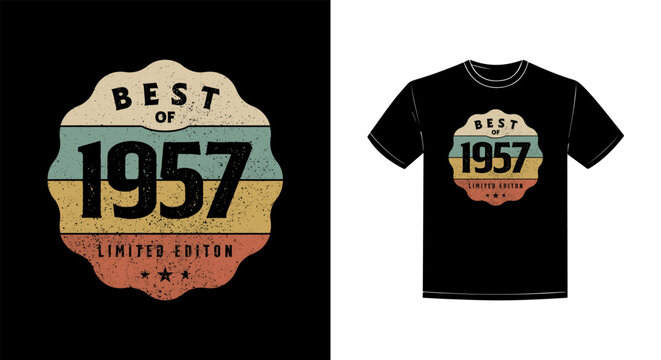 Best of 1957 Vintage Badge Typography T Shirt Vector