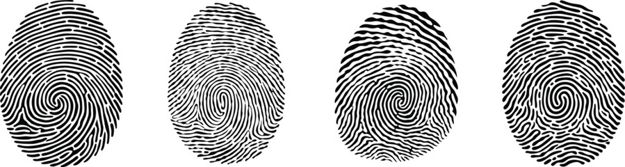 Fingerprint Vector Illustration Biometric Identity Symbol