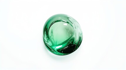 Abstract Glassy Transparent Liquid Blob Mint Green