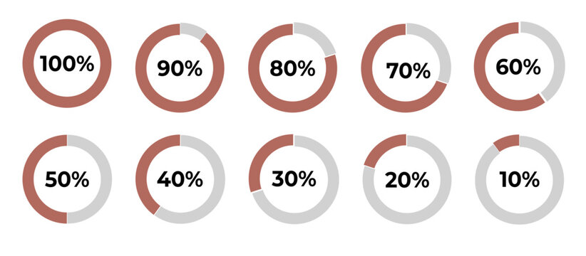 Infographic Percentage Circle Chart Set
