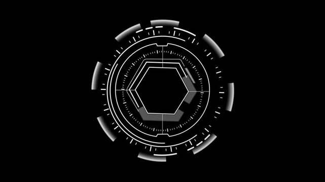 Futuristic digital target symbol white cyber technology circle precision business success innovation strategy