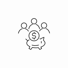 group savings fund icon sign vector © Hicran