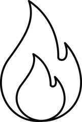 Obraz premium Simple black flame icon on a white background, symbolizing fire and energy.