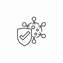 immune shield protection icon sign vector