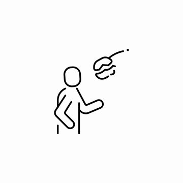 hand waving person icon sign vector