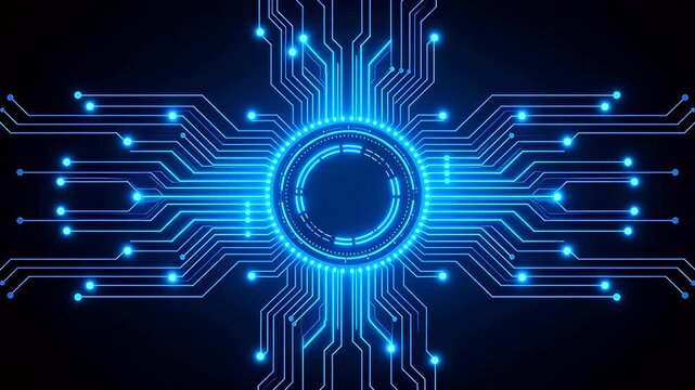 Blue glowing circuit board design