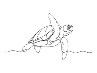 A sea turtle swimming in the ocean with its flippers outstretched © ELIAS