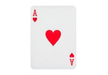 Fototapeta premium A close-up of a playing card with an ace of hearts isolated on transparent background