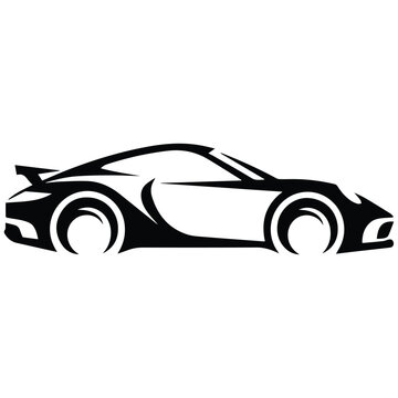 High-quality 2D flat vector illustration of a luxury sports car.