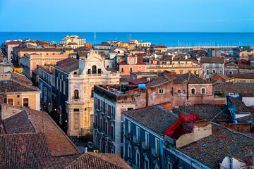 View of Chiesa di San Placido and Via Vittorio Emanuele II