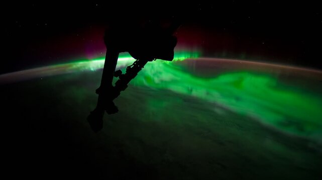 Time-lapse Video of Earth with Aurora seen from the International Space Station ISS with city lights at night over Australia, Time Lapse 4K. Images courtesy of NASA.	
