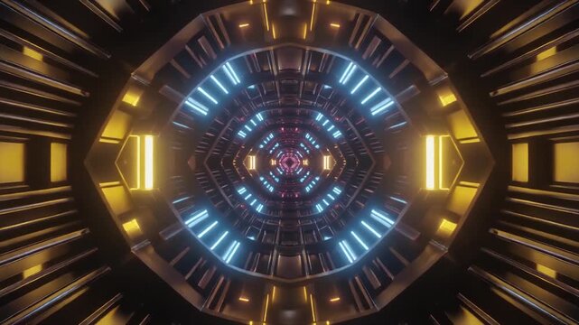 Digital AI console geometric patterns kinetic neon indicators seamless futuristic surreal ambience cascading softly glowing abstract unique style ultra realistic loop
