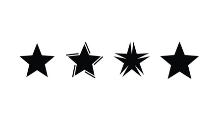 Obraz premium Four black stars in a row simple graphic design silhouette