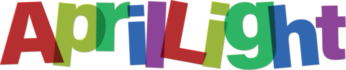 Colorful April Light text in multicolored letters  vibrant typography design element © Parvin