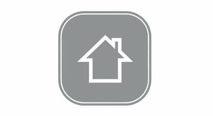 A simple, modern, gray rounded square icon featuring a white outline of a house with a chimney, representing home or property.