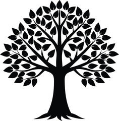 Obraz premium Elegant Tree Silhouette Vector Design For Nature Concepts