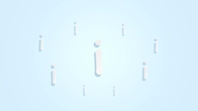 Gradient background with lowercase "i" letters casting shadows