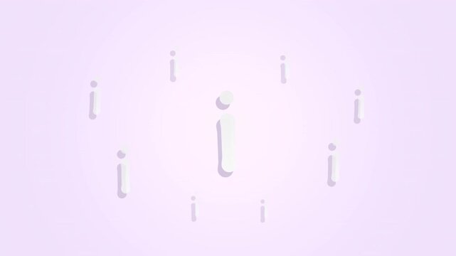 Circular lowercase i's gather around central i, floating on purple-pink gradient