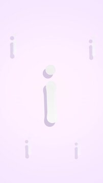 Central lowercase i with faded diamond pattern glows on purple gradient