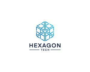 Fototapeta premium Hexagon tech logo