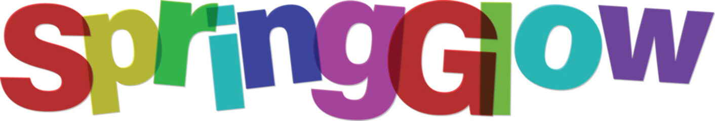 Colorful spring glow text multicolored letters typography vibrant colorful springtime phrase spring glow © Parvin