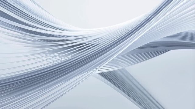 Abstract flowing lines in soft white and grey tones. Represents modern design, elegance, and fluidity in visual art