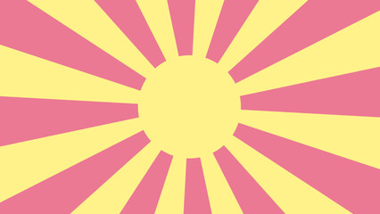 春背景7 （放射/太陽/ピンクとイエロー）  / Pink and Yellow Sunburst Background with Circular Center Space