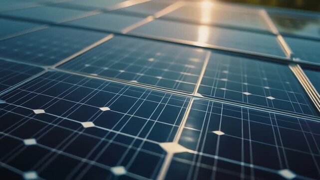 Close-up of transparent photovoltaic glass converting sunlight into energy. Solar window technology for sustainable architecture, renewable energy and green building materials.